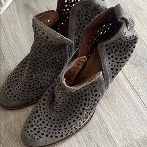 Jeffrey Campbell Gray Perforated Ankle Booties